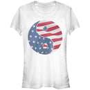 Junior's Lost Gods American Flag Yin Yang T-Shirt