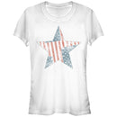 Junior's Lost Gods American Flag Patchwork Star T-Shirt