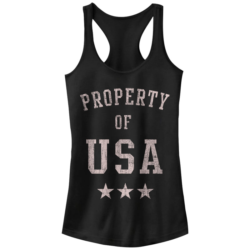 Junior's Lost Gods Property of USA Racerback Tank Top