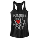 Junior's CHIN UP Halloween Zombies Eat Heart Out Racerback Tank Top