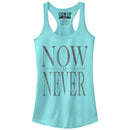 Junior's CHIN UP Now or Never Racerback Tank Top