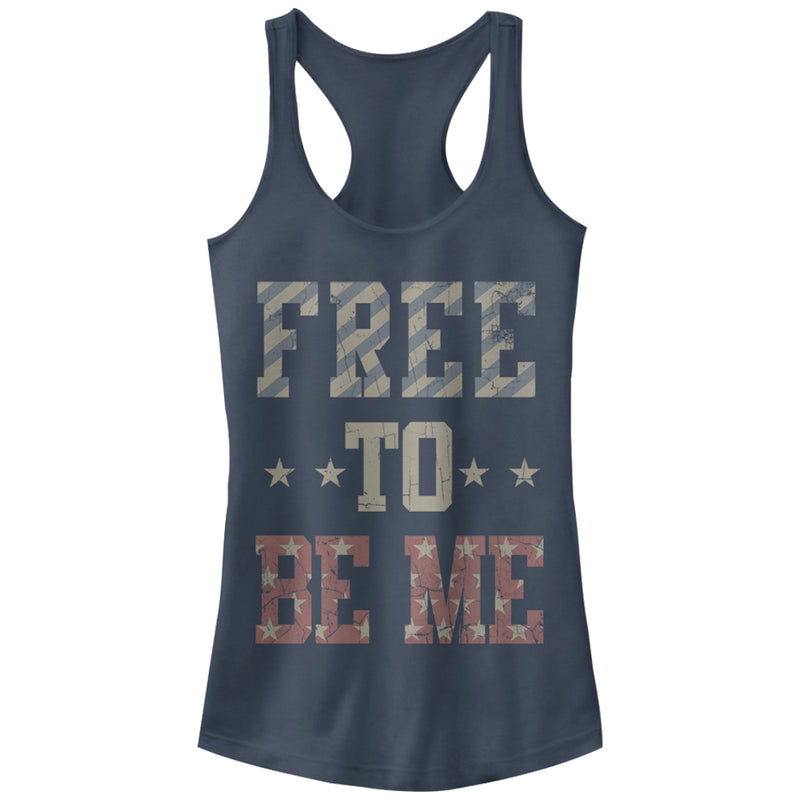 Junior's Lost Gods Fourth of July  Free to Be Me Racerback Tank Top