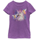Girl's Lost Gods Unicorn and Flying Cats in Space T-Shirt