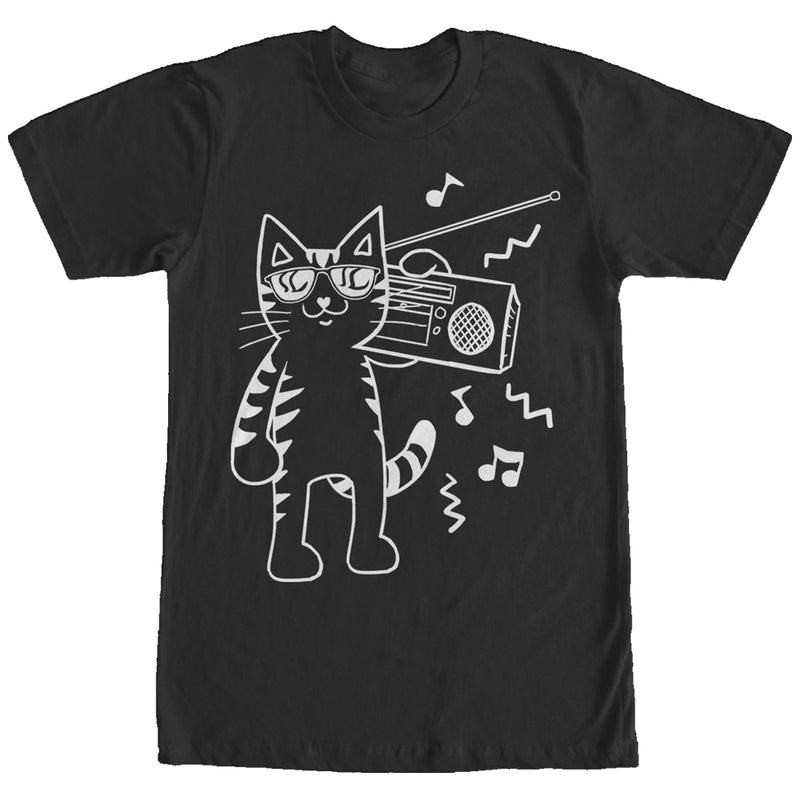 Men's Lost Gods Boombox Cat Cartoon T-Shirt