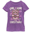 Girl's Lost Gods Christmas Owl Be Home T-Shirt