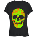 Junior's Lost Gods Halloween Skull Bats in Flight Face T-Shirt