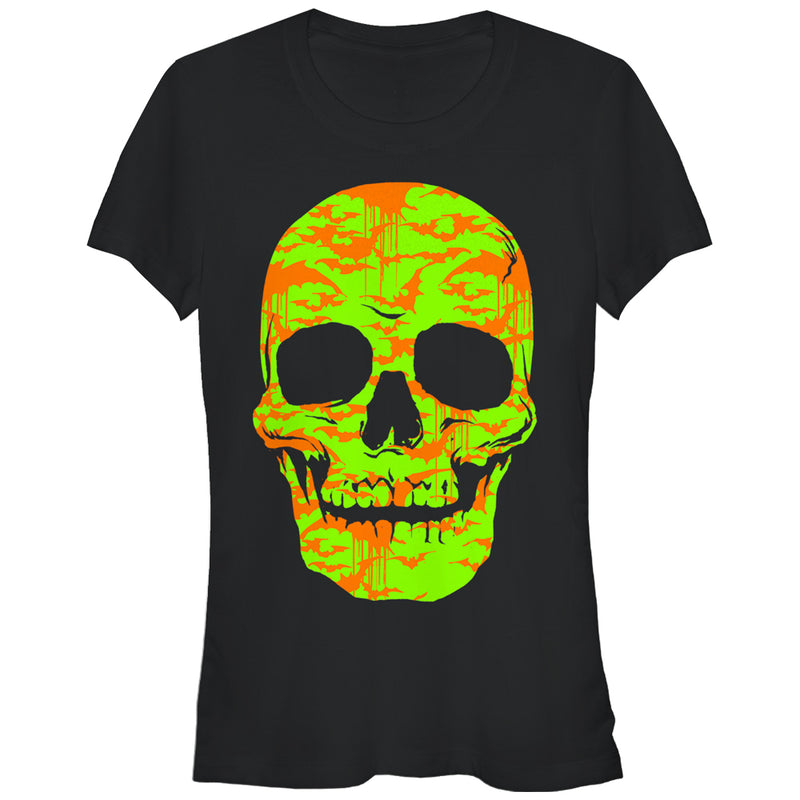 Junior's Lost Gods Halloween Skull Bats in Flight Face T-Shirt