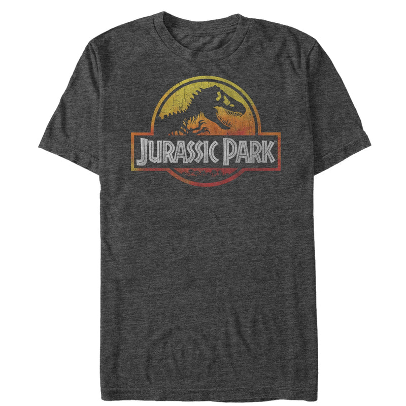 Men's Jurassic Park Logo Fire T-Shirt