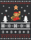 Women's Nintendo Mario Ugly Christmas Sweater Racerback Tank Top