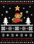 Junior's Nintendo Mario Ugly Christmas Sweater Cowl Neck Sweatshirt