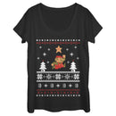 Women's Nintendo Mario Ugly Christmas Sweater Scoop Neck