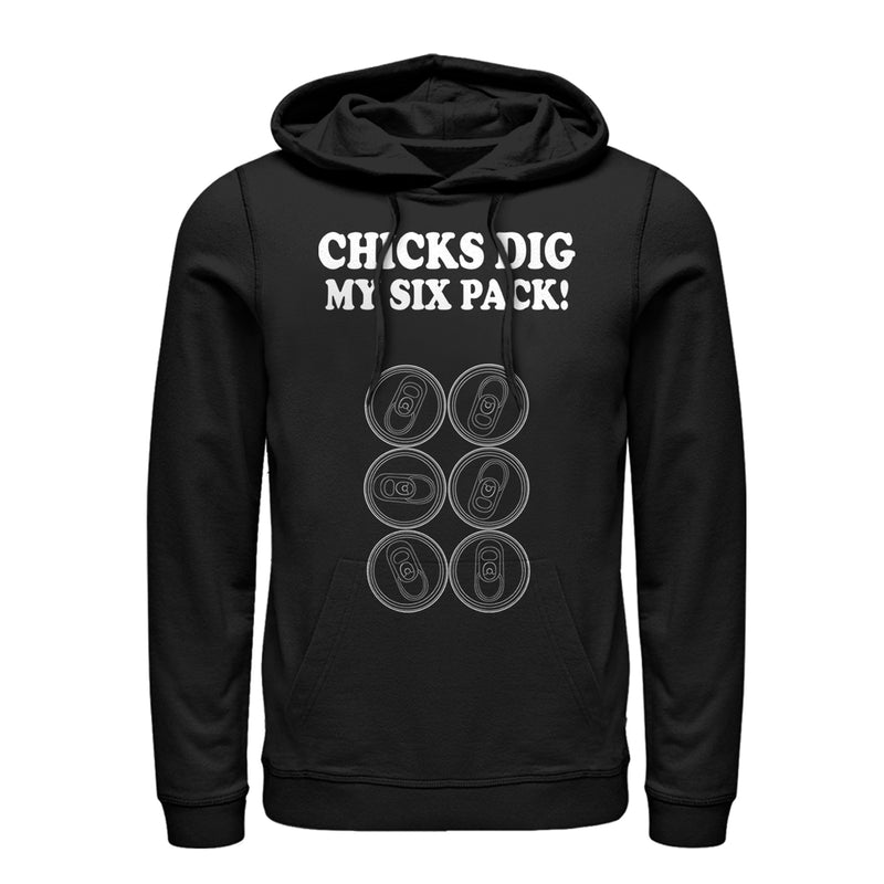 Men's CHIN UP Chicks Dig My Six Pack Pull Over Hoodie