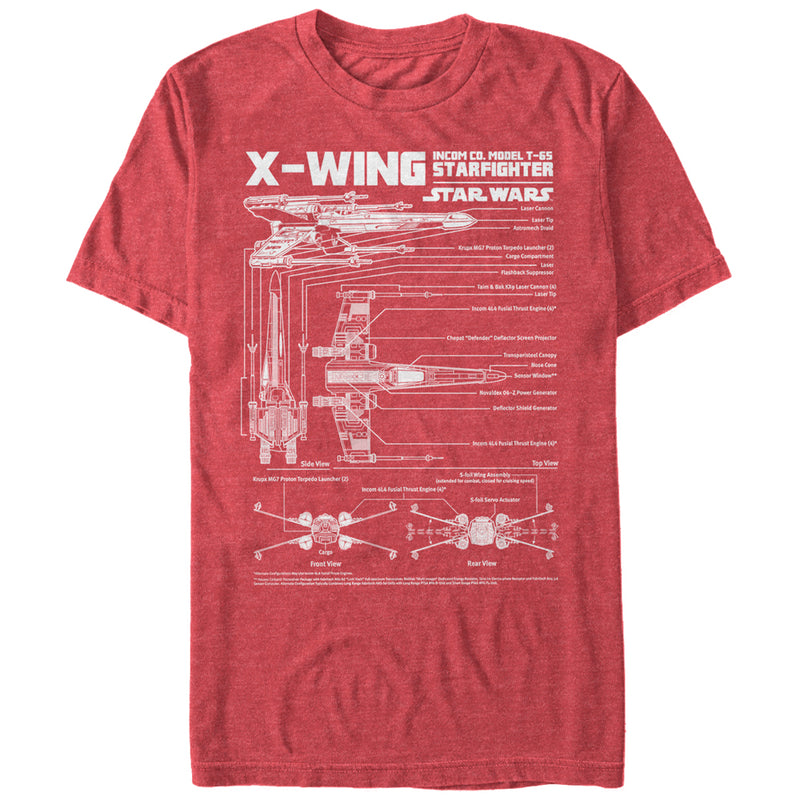 Men's Star Wars X-Wing Schematics T-Shirt