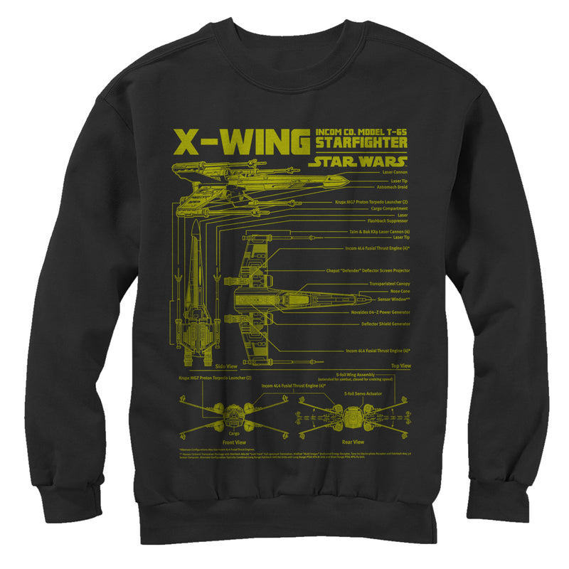 Men's Star Wars X-Wing Schematics Sweatshirt