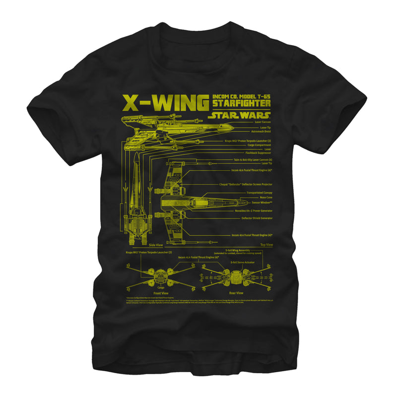 Men's Star Wars X-Wing Schematics T-Shirt