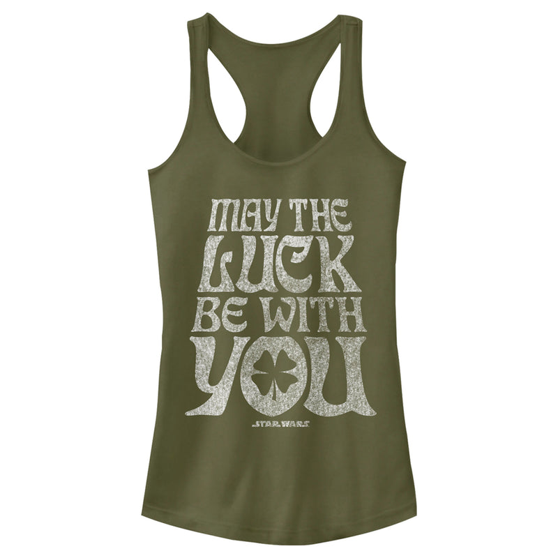 Junior's Star Wars St. Patrick's Day May The Luck Be With You Racerback Tank Top