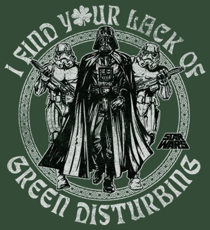 Junior's Star Wars Darth Vader St. Patrick's Day Your Lack of Green Disturbing Festival Muscle Tee