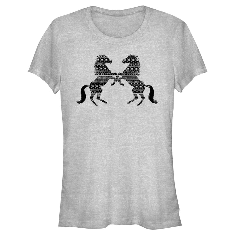 Junior's Lost Gods Tribal Horse Silhouettes T-Shirt