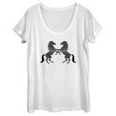 Women's Lost Gods Tribal Horse Silhouettes Scoop Neck