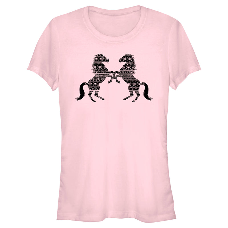 Junior's Lost Gods Tribal Horse Silhouettes T-Shirt