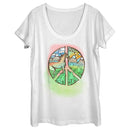 Women's Lost Gods Peace and Horses Scoop Neck