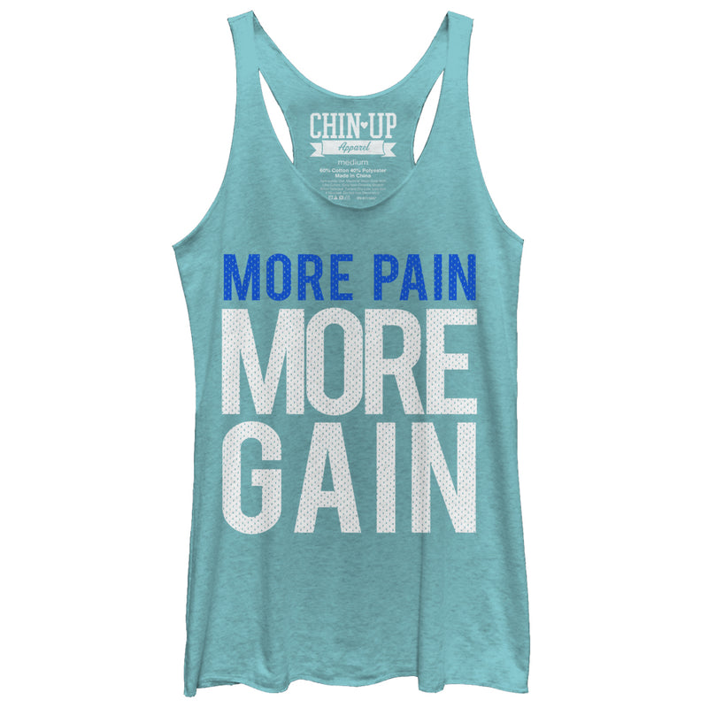 Women's CHIN UP More Pain More Gain Racerback Tank Top