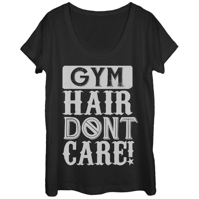 Women's CHIN UP Gym Hair Don't Care Scoop Neck