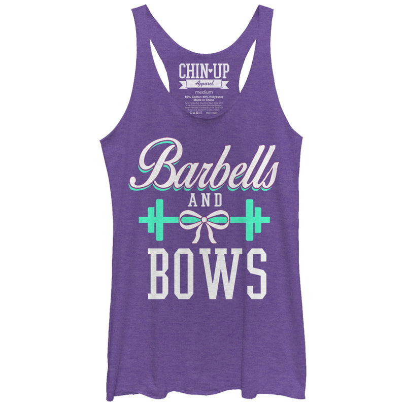 Women's CHIN UP Barbells and Bows Racerback Tank Top