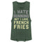 Junior's CHIN UP I Love French Fries Festival Muscle Tee