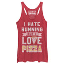 Women's CHIN UP Hate Running Love Pizza Racerback Tank Top