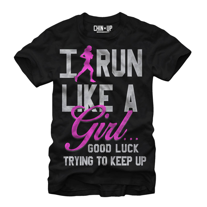 Women's CHIN UP Run Like a Girl Boyfriend Tee