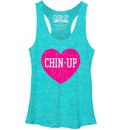 Women's CHIN UP Logo Heart Racerback Tank Top