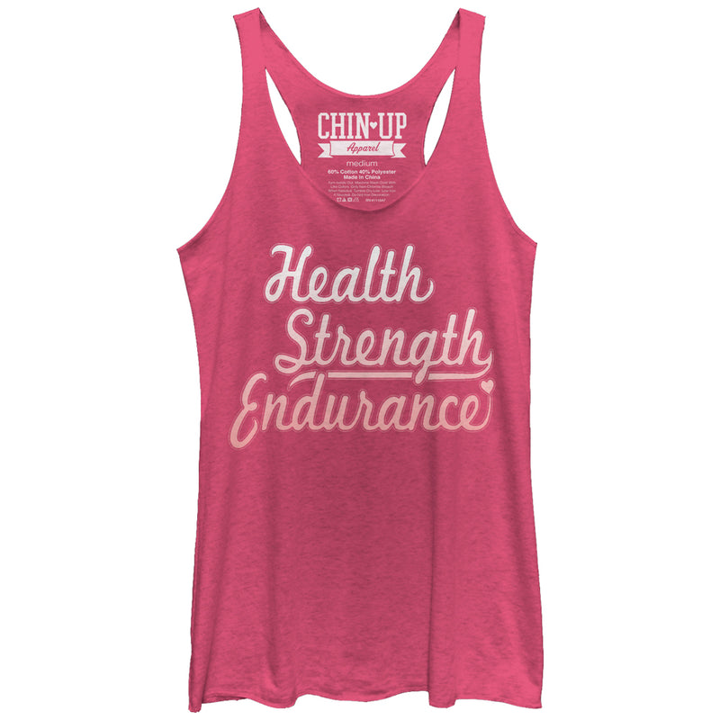 Women's CHIN UP Health Strength Endurance Racerback Tank Top