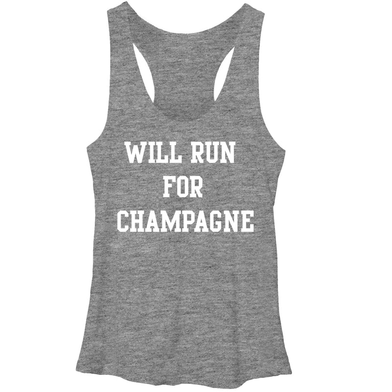 Women's CHIN UP Will Run For Champagne Racerback Tank Top