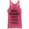 Women's CHIN UP Work Out For Wine Racerback Tank Top