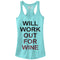 Junior's CHIN UP Work Out For Wine Racerback Tank Top