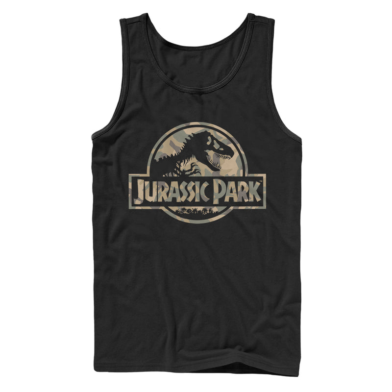 Men's Jurassic Park Camo Logo Tank Top