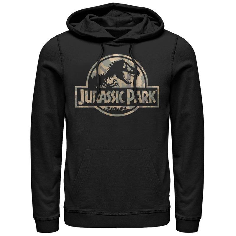Men's Jurassic Park Camo Logo Pull Over Hoodie
