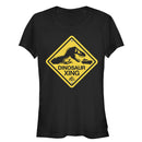 Junior's Jurassic Park Dinosaur Crossing Sign T-Shirt