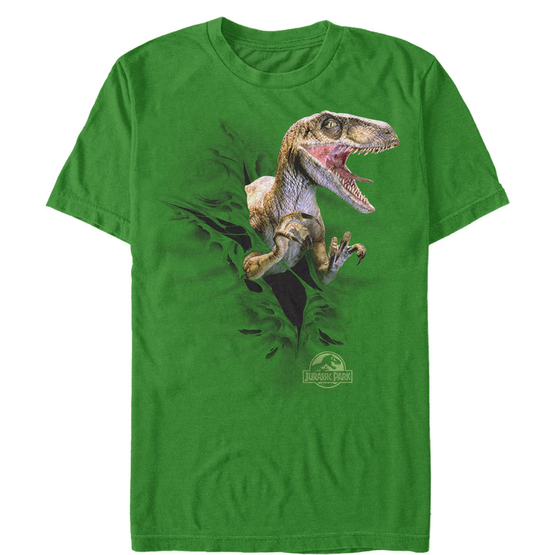 Men's Jurassic Park Danger Velociraptor Tearing Through T-Shirt