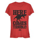 Junior's Jurassic Park Here Comes Trouble T-Shirt