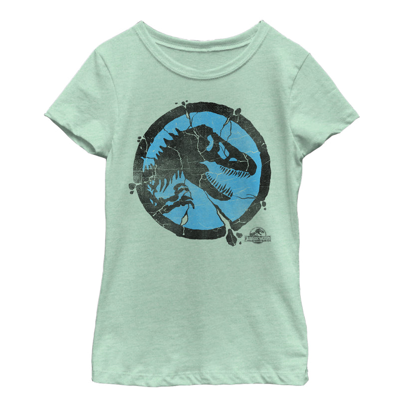 Girl's Jurassic World Cracked T. Rex Logo T-Shirt