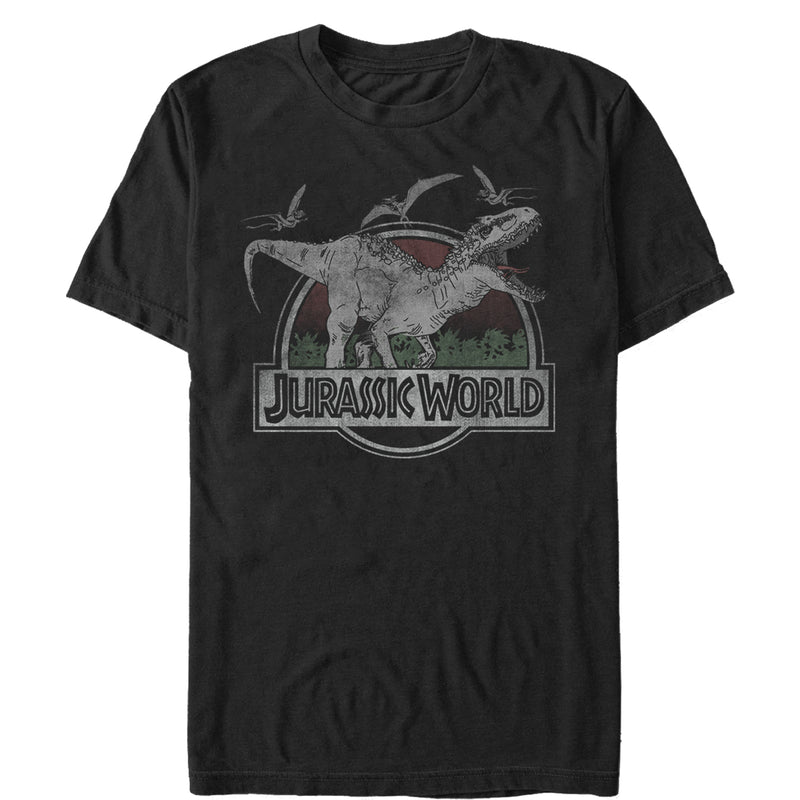 Men's Jurassic World T. Rex and Pterodactyls T-Shirt