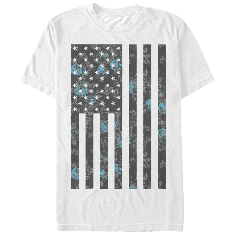 Men's Lost Gods Fourth of July  Flower American Flag T-Shirt