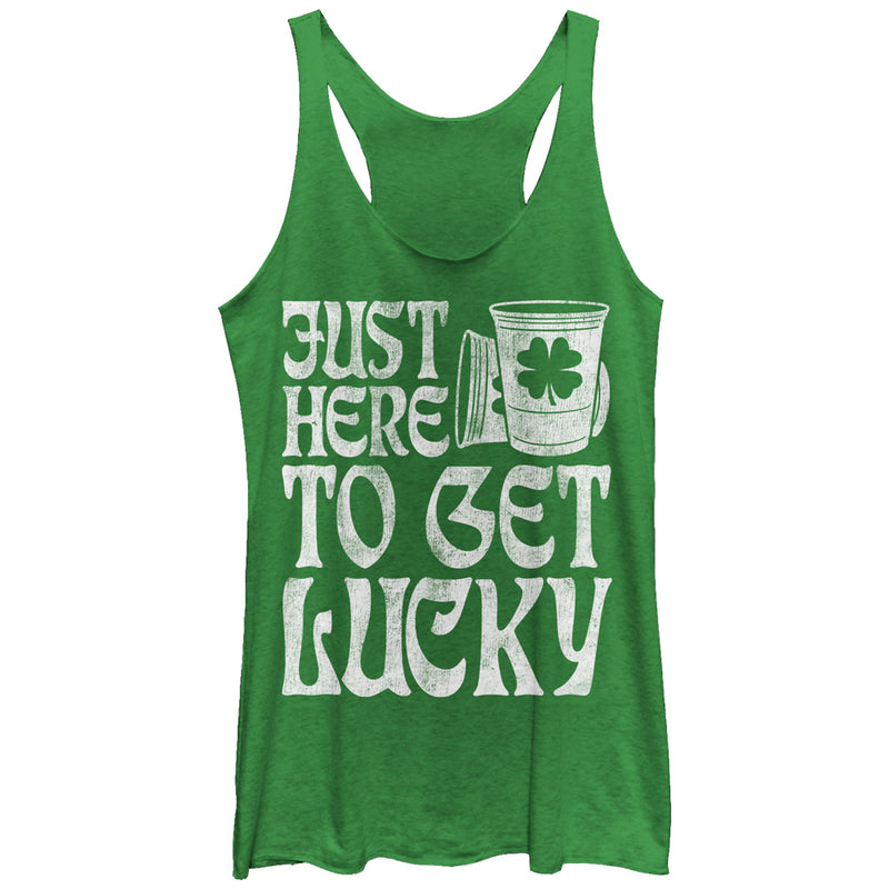 Women's Lost Gods Here to Get Lucky Racerback Tank Top