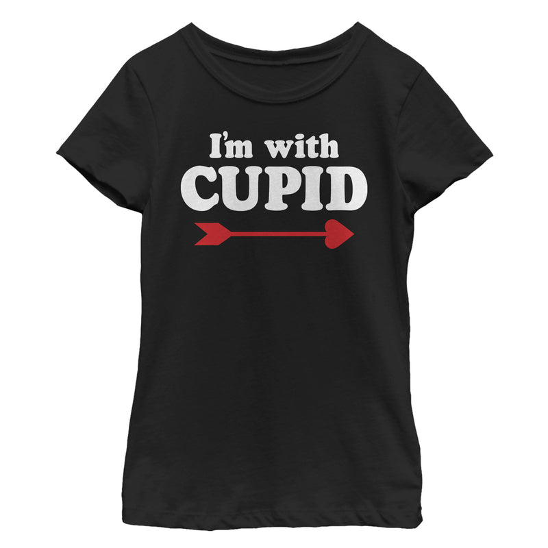 Girl's Lost Gods Valentine's Day I'm With Cupid Arrow T-Shirt