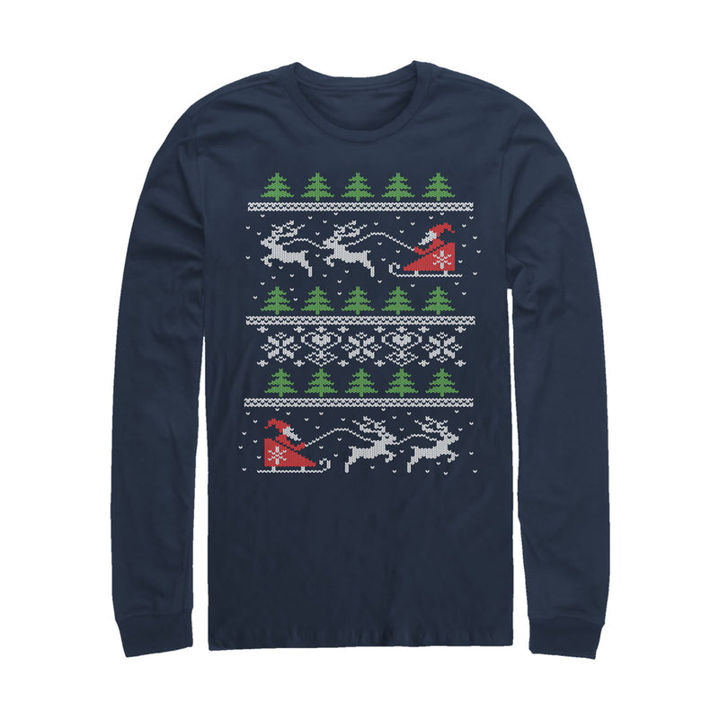 Men's Lost Gods Ugly Christmas Santa's Sled Long Sleeve Shirt