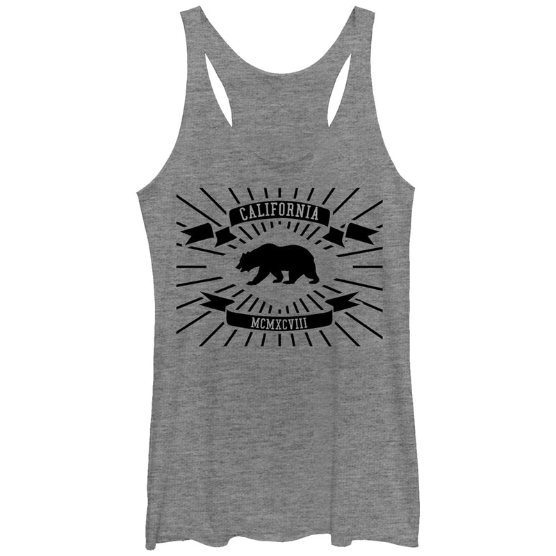 Women's Lost Gods California Flag Roman Numerals Racerback Tank Top