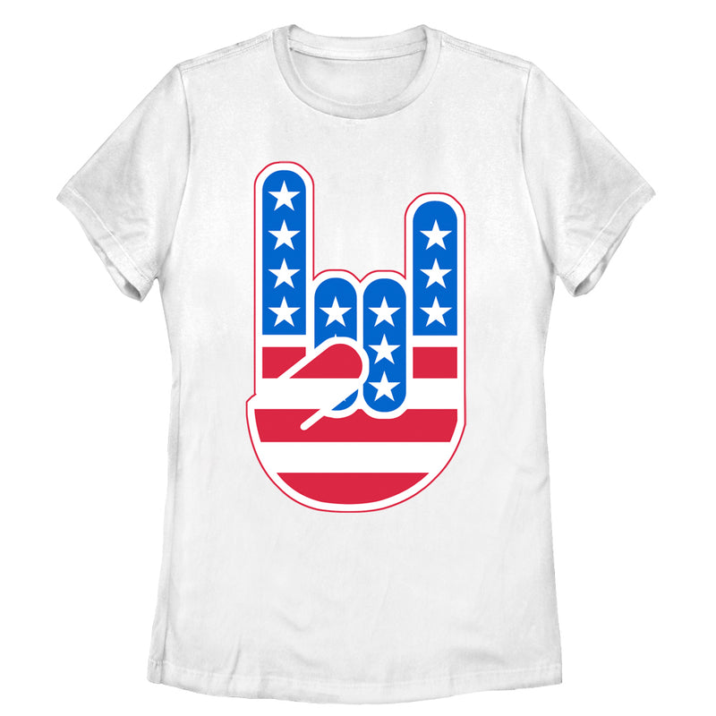 Women's Lost Gods Rock On American Flag T-Shirt