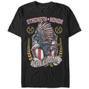 Men's Lost Gods Fourth of July  Strength Honor Freedom USA T-Shirt